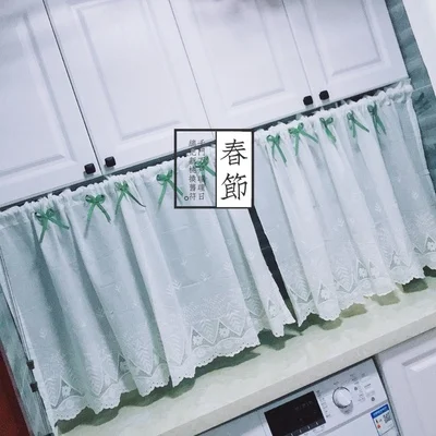 Белая половина занавеска бант кофейная занавеска для кухни Короткая занавеска небольшая занавеска для домашний декор для окна