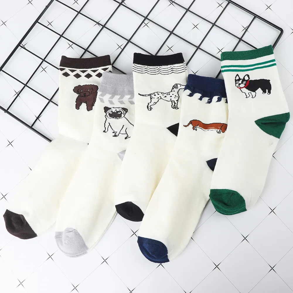 

Cotton New Men in Tube Socks Cotton Man Socks Animal Dog Pet Assembled Autumn Winter Sock