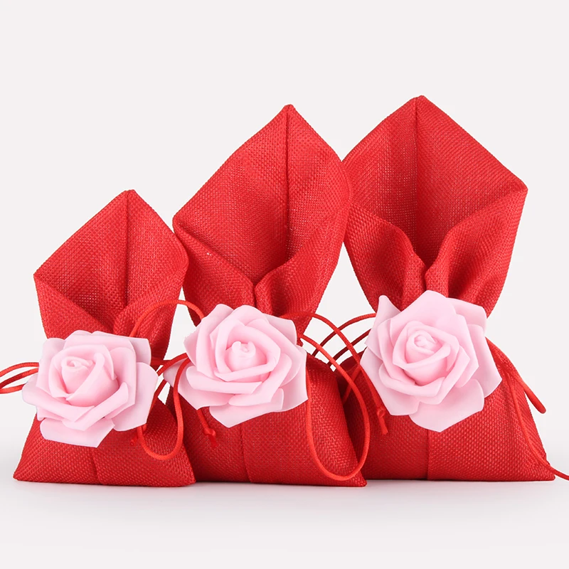 13,5*25,5 см Пользовательский логотип Сумочка с рисунком сумки из парусины мешок шнурок мешочек для ювелирных изделий конфеты упаковка свадебный подарок сумка