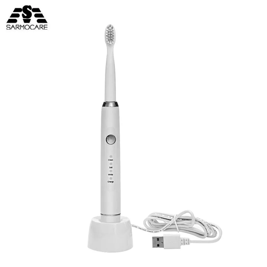 2 Brush Heads Sarmocare M100 Sonic Electronic Toothbrush Wireless