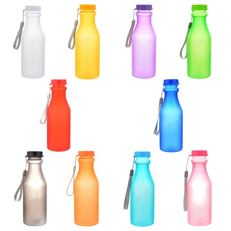 

Urijk 550ml Sports Plastic Bottles For Water Unbreakable Leak-Proof Yoga Gym Fitness Shaker Colorful Water Bottle For Children