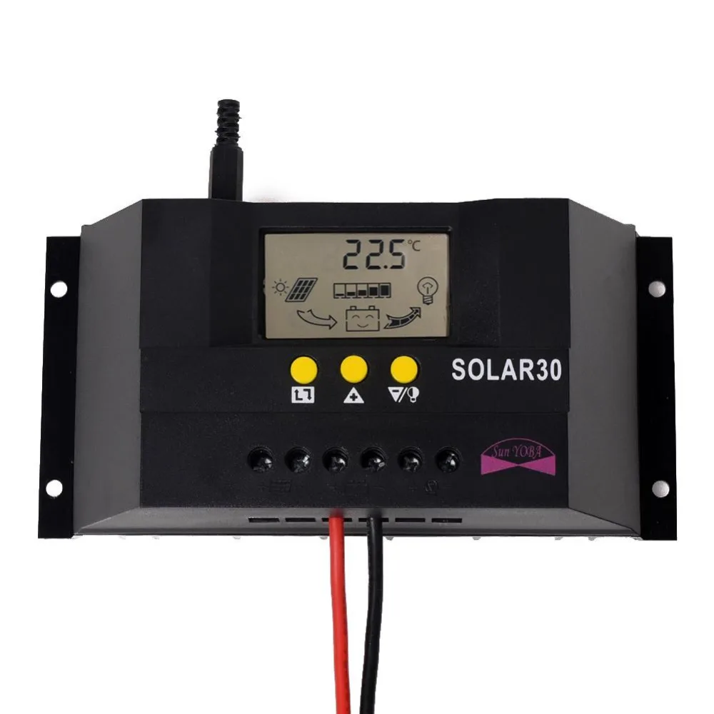 

PWM 30A 12V/24V Solar Charge Controller Regulator Fot Solar Battery Panel Safe Protection With CE Certify