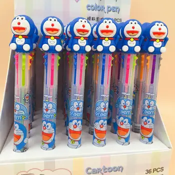 

36 pcs/lot Doraemon 6 colors Ballpoint Pen Cartoon animal ball pen School Office writing Supplies Stationery Gift
