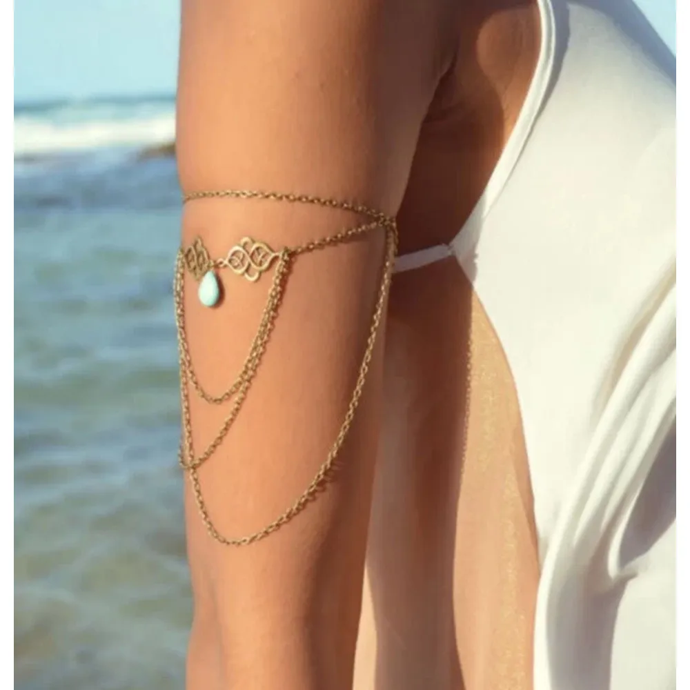 Aliexpress Green Water Drop Stone Tel Chain Bracelet Aliexpress Green Water Drop Stone Tel Chain Bracelet For Women Y Upper Arm Cuff Fashion Jewelry From Reliable Bracelets Suppliers