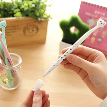 4 шт./партия шариковые ручки Kawaii котенок кошка следы черные гелевые чернила Шариковая ручка канцелярские принадлежности Школьные офисные принадлежности