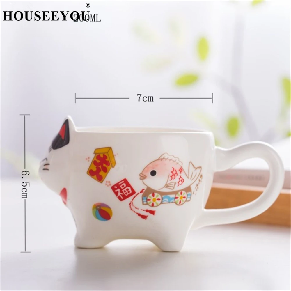 3Pcs/lot Plutus Cat Ceramic 1 Teapot 2 Mugs Cute Lucky Cat Cartoon Cups Teapots Coffee Milk Mug Sets Breakfast Afternoon Tea Pot