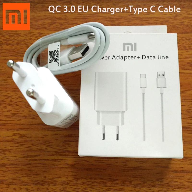 

Original Fast Charger Quick Charge USB Wall Adapter 100cm Type-C Data Cable For Xiaomi Redmi Note 7 Pro Mi 9 SE F1 6X F1 Mix 2S