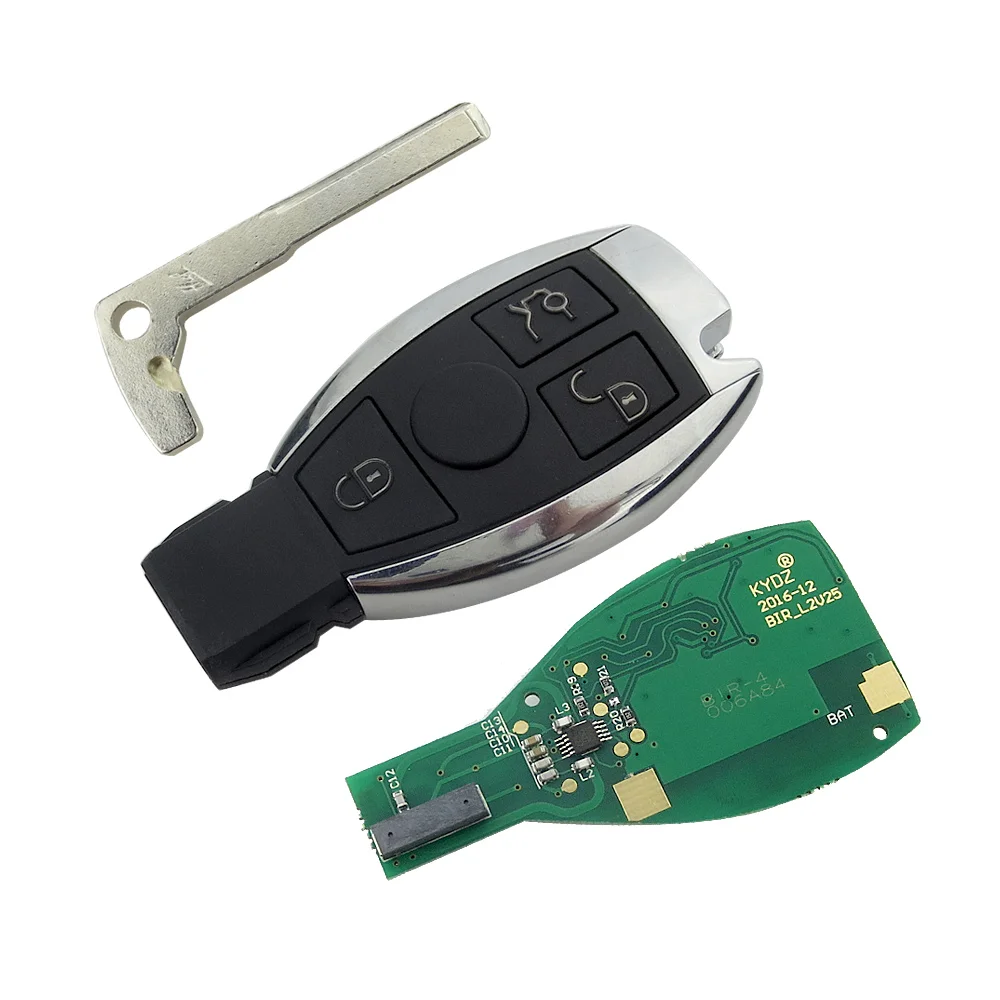 RIOOAK, умный пульт дистанционного управления, сменный автомобильный брелок для ключей, Uncut Blade, 3 кнопки для Mercedes Benz, Год 2000+ BGA D25, 433 МГц