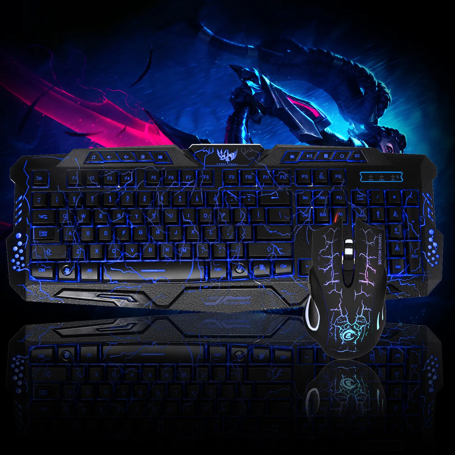 

LED Gaming Keyboard Wired 2.4G keyboard and Mouse Set to Computer Multimedia Gamer Professional 20A Drop Shipping