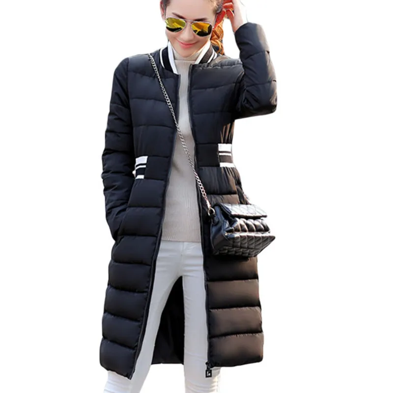 

Parkas Winter Women Jacket 2016 New Mujer Printing Star Padded Jackets and Coats Waist Slim Long Padded Jacket Coat Female LH384