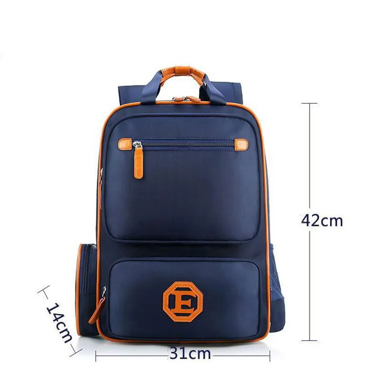 Рюкзак для мальчика, водонепроницаемая школьная сумка, Детская сумка, детские рюкзаки, высокое качество, модные - Цвет: Navy big