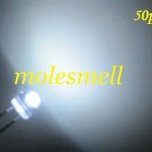 50 шт./лот! 5 мм соломенная шляпа белый светодиод(3000MCD) 5 мм светло-светодиод 5 ММ Strawhat белый большой/широкоугольный LED