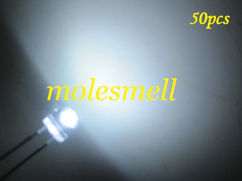 

50pcs/lot free shipping!!! 5mm straw hat white LED(3000mcd) 5mm light-emitting diode 5mm strawhat white big/wide angle led