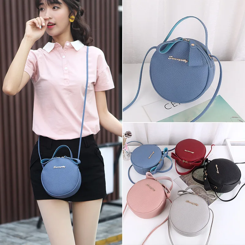 

Free Shipping Sweet College Wind Mini Shoulder Bag High Quality Pu Leather Fashion Color Small Inclined shoulder bag Female bag
