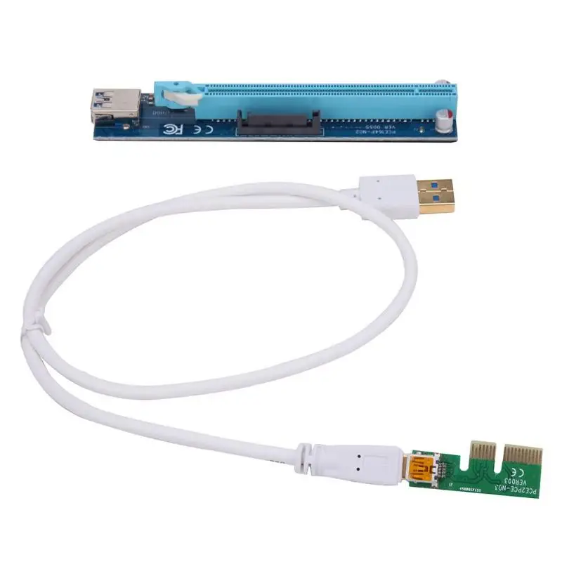 

Hot 4pin SATA USB 3.0 PCI-E Riser Express Card 1x To 16x Adapter Extender Riser Cable for Mining Graphics Card Riser
