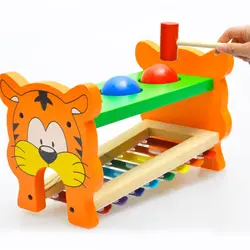Творческий тигр деревянный Обучение Образование Glockenspiel ксилофон перкуссия игрушечные лошадки раннего обучения Музыка игрушечный