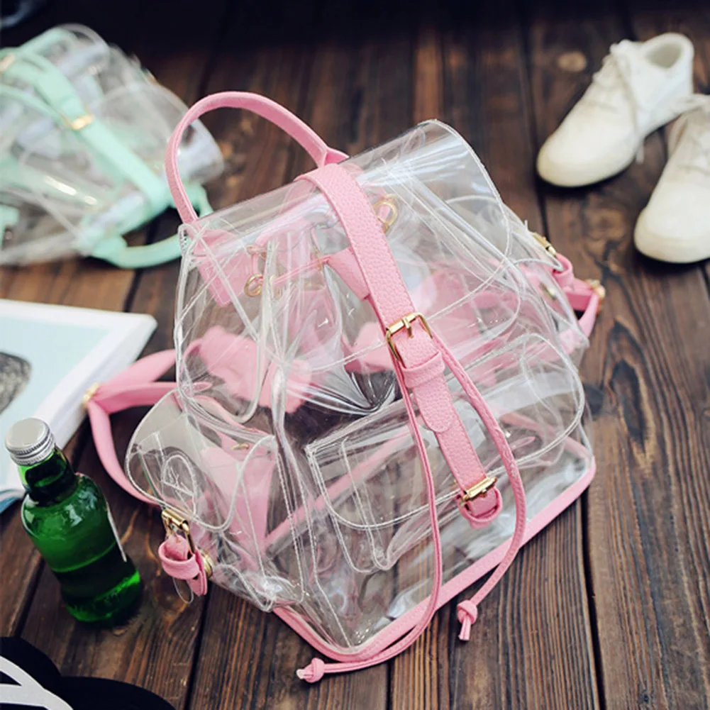 Для женщин прозрачного ПВХ Рюкзак Trend Tote желе Модные прозрачные Пластик сумка