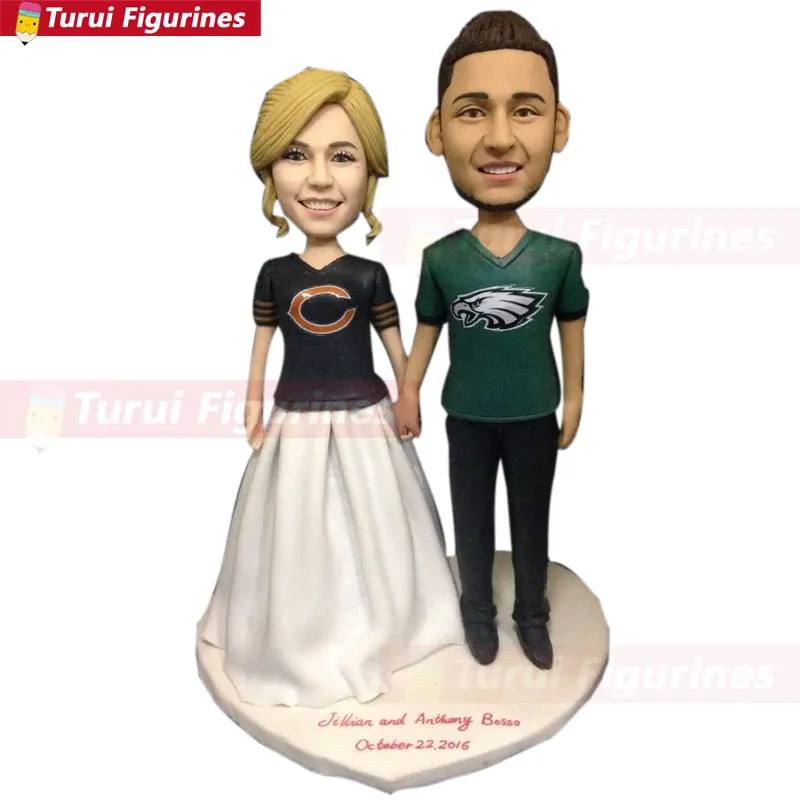 Chicago Bears Philadelphia Eagles Fan Personalized Wedding Cake
