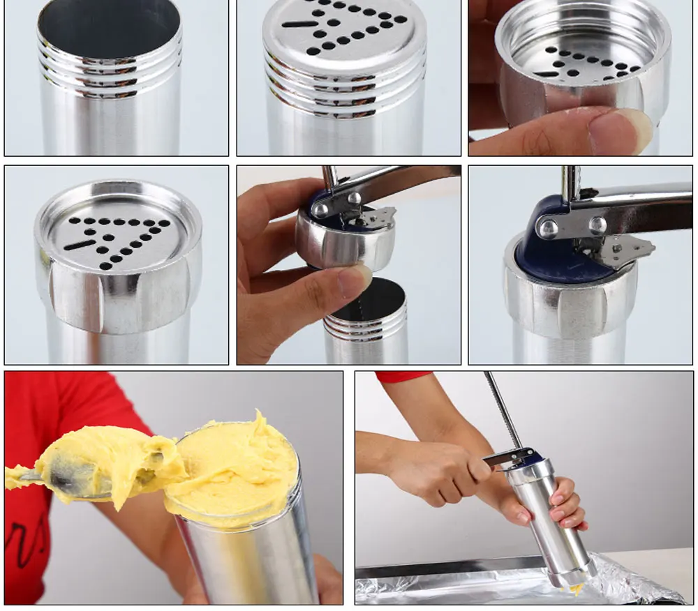 Cookie Tools Manual Biscuit Cookie Press Stamps Set Cake Decorating Tools Maker with 4 Nozzles 20 Die Plates 063  (11)