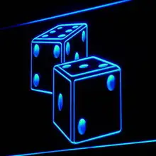 I897 игральные кости игра украшение для бара неоновый свет вывеска вкл/выкл Swtich 20+ цвета 5 размеров