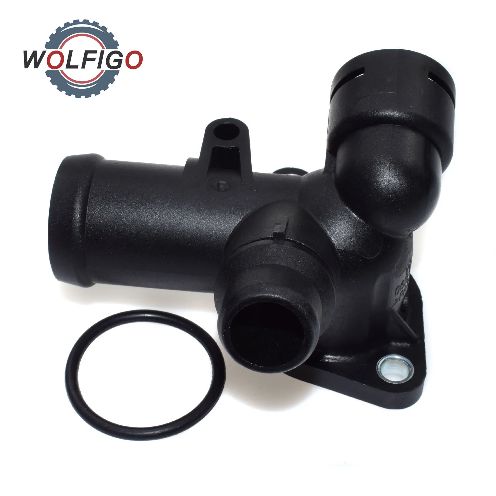 WOLFIGO Plastic Thermostat Housing Water Outlet Coolant Flange REAR For AUDI A4 Avant Cabrio B7 B6 8H 8E 2000-2009 06B121132E