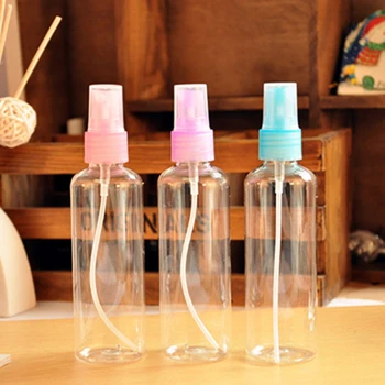 

5 pcs/set Mini Plastic Transparent 100ml Small mini Empty Spray Bottle For Make Up perfume Refillable Bottle water moisture bot