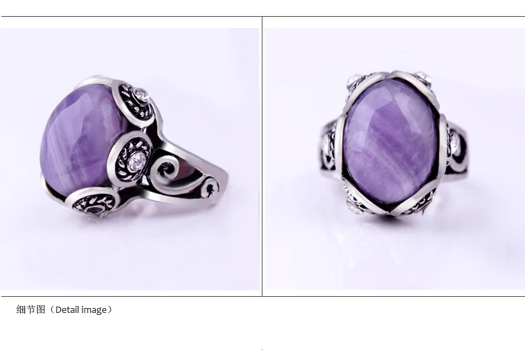 Природный аметист, серебро, кольцо для женщин, античный, овальный, Фиолетовый кварц, установка, кристалл, цветок, дизайн, Винтаж, мужские кольца на палец