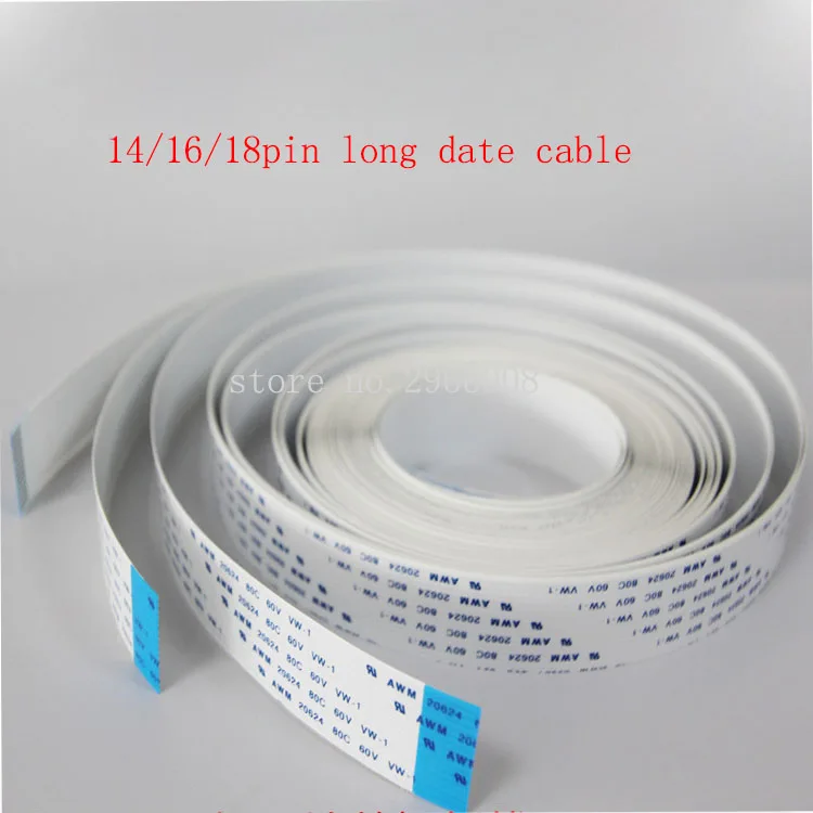 

free shipping!14Pin 5.5meters same direction printer date cable for Infiniti/Icontek/Phaeton/Liyu long flat cable