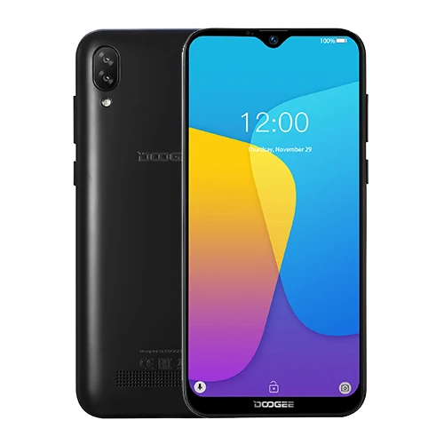 Мобильный телефон DOOGEE X90, 6,1 дюймов, 19:9, дроп LTPS экран, смартфон, четыре ядра, 16 Гб ПЗУ, 3400 мАч, две sim-карты, 8 Мп+ 5 МП, WCDMA, Android Go - Цвет: Black