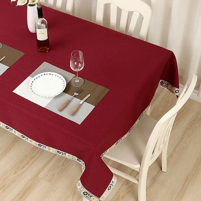 High Quality Tablecloths Linen Solid Color Table Cloth Rectangle