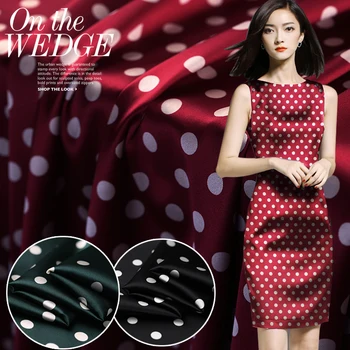 

Printing silk stretch satin fabric clothing wave point fabric summer silk stretch fabric wholesale spandex fabric material