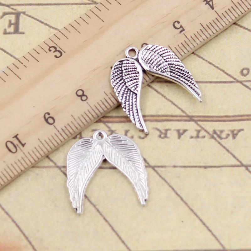 

20pcs Charms Angel Wings 21x19mm Tibetan Bronze Silver Color Pendants Antique Jewelry Making DIY Handmade Craft