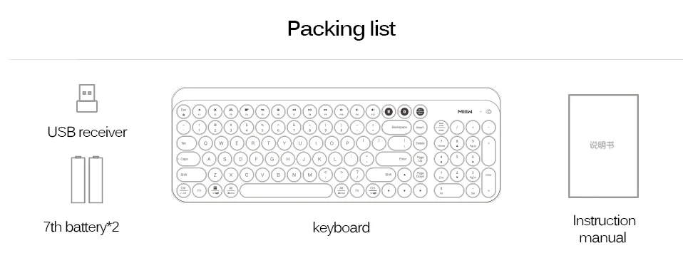 Xiaomi Miiiw Bluetooth клавиатура двойной режим MWBK01 2,4 ГГц Мульти система для Windows PC Mac совместимая Беспроводная портативная клавиатура