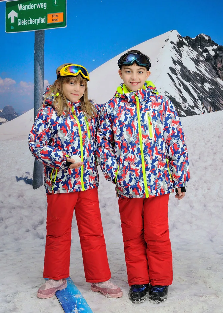 Теплое спортивное пальто для температуры-30 градусов, лыжный костюм водонепроницаемые ветрозащитные куртки для мальчиков Одежда для детей комплекты верхней одежды для детей-16