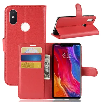 

50pcs Leather Flip Wallet Magnet Kickstand Case For Xiaomi Mi 9 Pro 8 SE Lite Note Mix Max 3 Play POCO F1 Litchi Pattern Cover