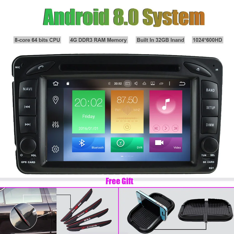 Sale Octa Core Android 8.0 CAR DVD Player for MERCEDES-BENZ C CLASS W203 CLK W209 M W163 W639 GPS navigation Car multimedia player 0