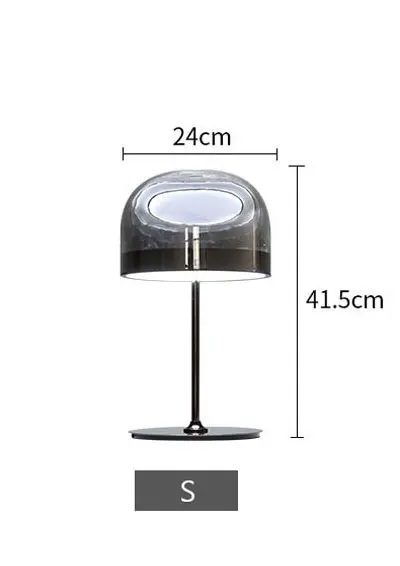 Современный скандинавский минималистичный металлический стеклянный Настольный светильник, итальянский дизайн, розовое золото, Настольный светильник, прикроватная лампа для гостиной, кабинета, спальни - Цвет абажура: S - Gray