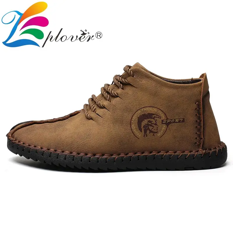 

2018 Fashion Brand Leather Shoes Men Full Handtailor Vintage Sneakers Casual Super Warm Winter Fur Moccasins Flats Black Shoes