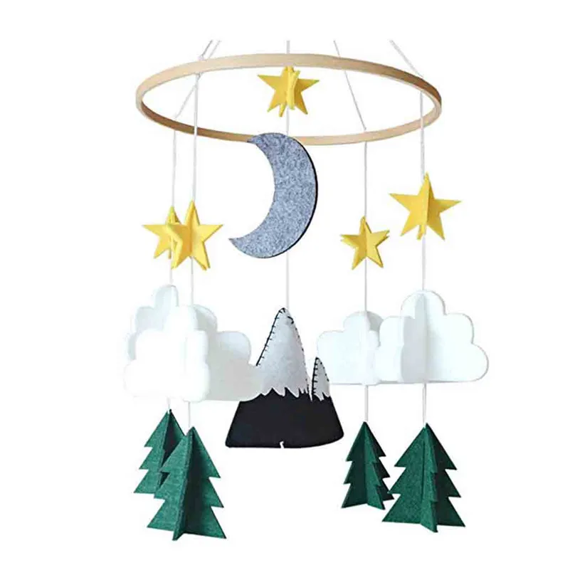 2019 new Hanging Decorations Boys Girls Baby Crib Mobile Woodland Night Nursery Mobile Decoration Felt home Decoration #4A23 (4)