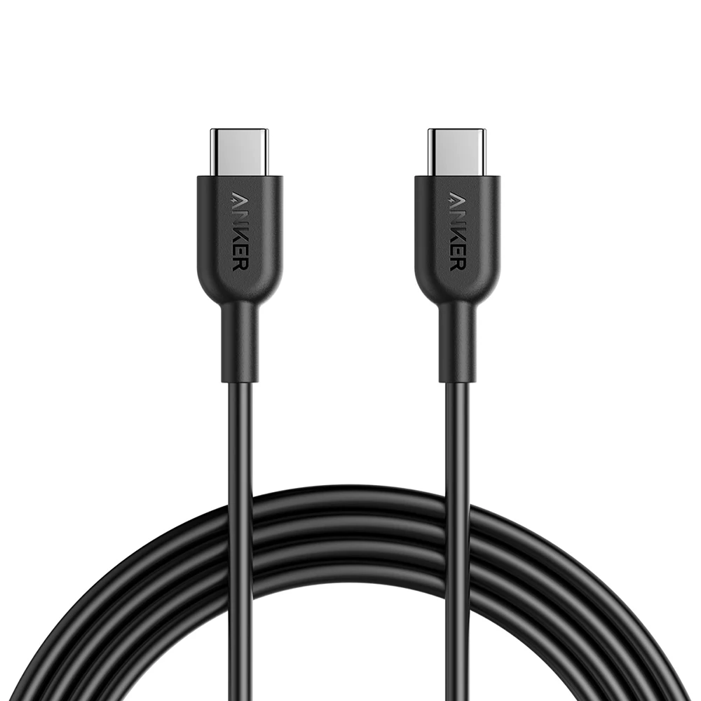 Кабель Anker power Line II USB-C-C 2,0(6 футов) USB-IF сертифицирован с доставкой питания, для MacBook, iPad, Pixel, huawei Matebook и т. Д - Цвет: Black