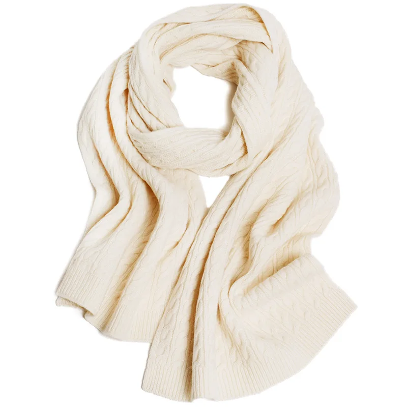 100% мериносовая шерсть вязаные женские модные толстые шарфы 35x180 см цвет бордо