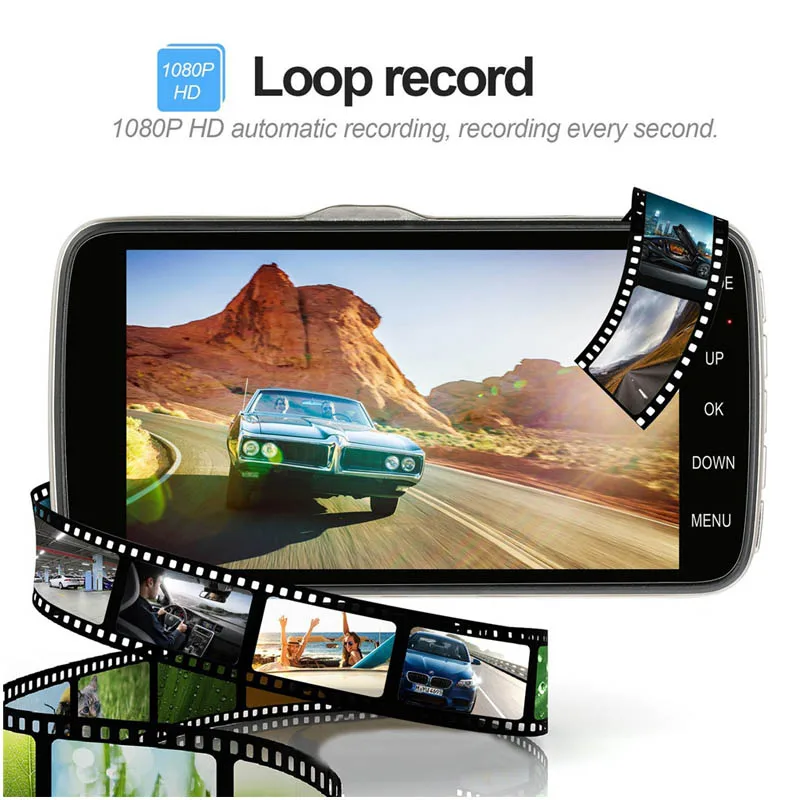 Bluavido 4 &quotIPS тире камера Full HD 1080P Видеорегистраторы для автомобилей ADAS WDR с функцией