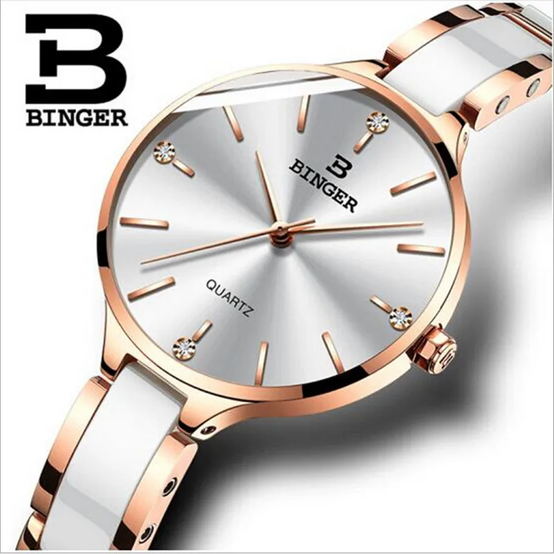 Marca de Luxo Suíça de Alta-tecnologia em Cerâmica Relógios de Quartzo de Japão Pulseira de Relógio à Prova Mulheres Senhora Elegante Magro Água Moda Montre d’