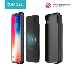 Romoss 4800 мАч 2-в-1 беспроводное портативное зарядное устройство с iPhone х чехол Ци-сертифицировано Магнитный Съемная Мощность банка для iPhone X