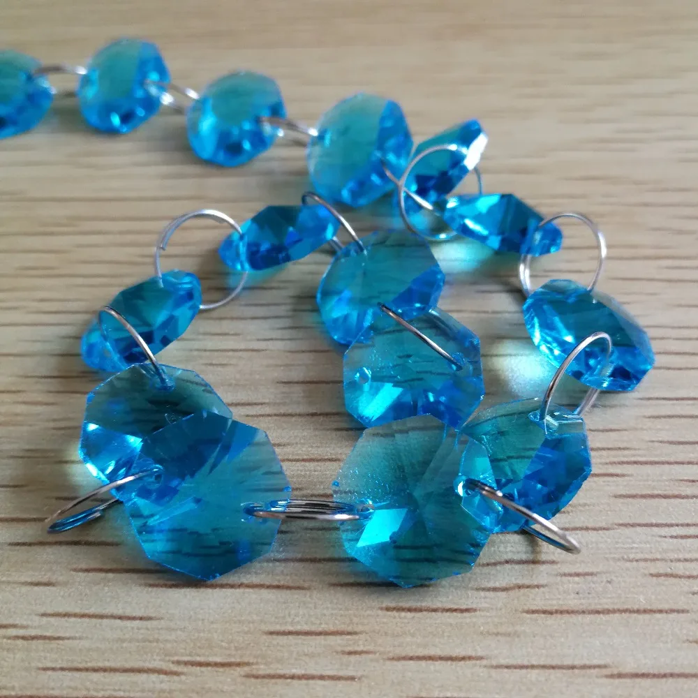 5Meters Aquamarine K9 Crystal Beads Strand Glass Crystals For