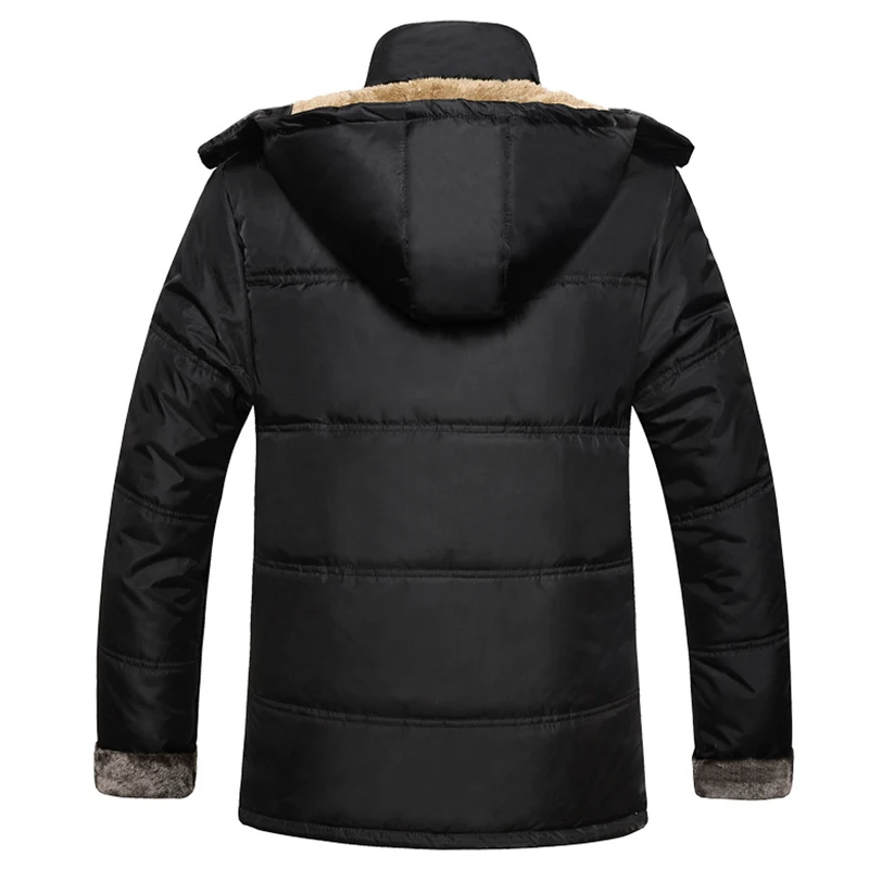 Толстая теплая зимняя куртка для мужчин, куртки со съемным капюшоном и высоким воротником, верхняя одежда, пуховая подкладка, пальто, парка, Повседневная