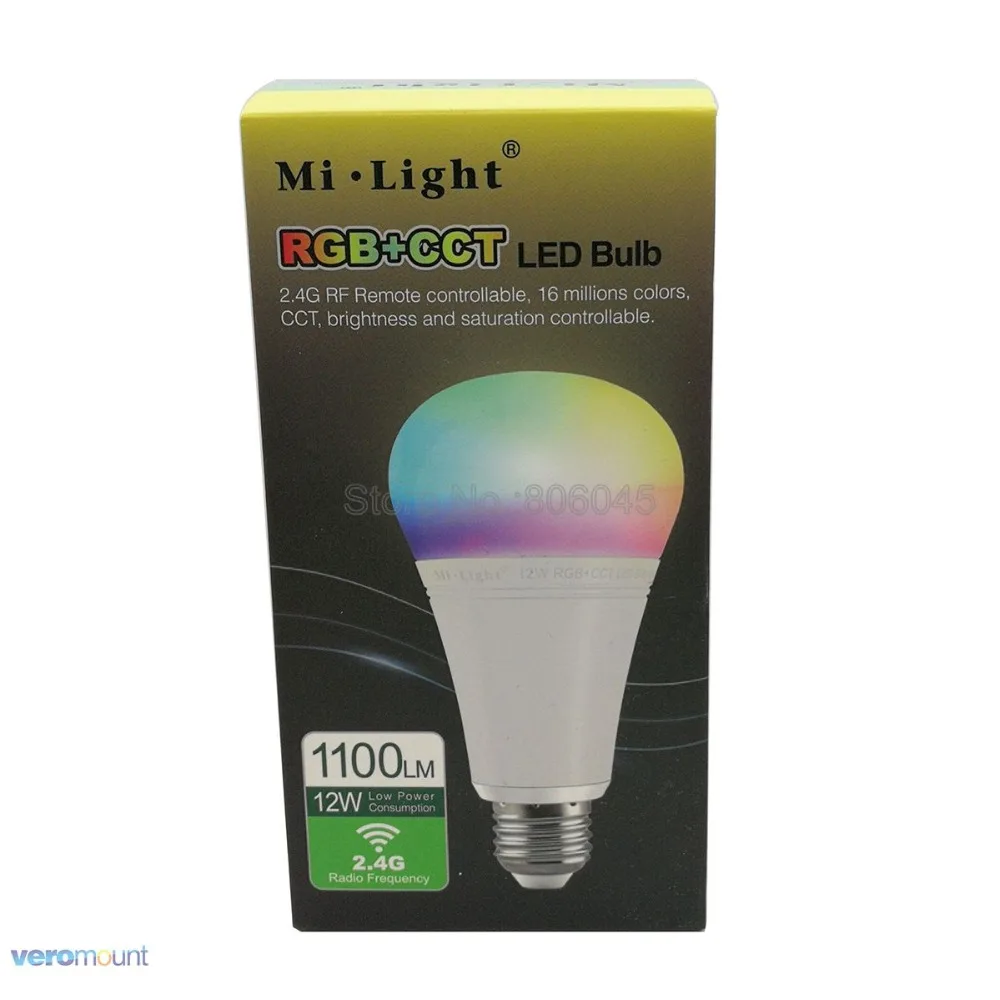 Milight WiFi светодио дный лампы, MR16 GU10 E14 E27 4 Вт 5 Вт 6 Вт 9 Вт 12 Вт RGB + CCT светодио дный лампы 2,4 ГГц Беспроводной удаленного Управление и смартфонов