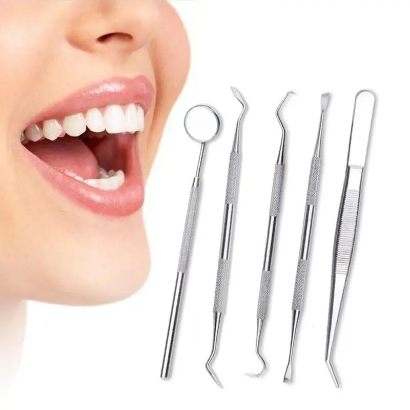 Buy 5 Pcs Stainless Steel Dentist Tool Teeth Clean