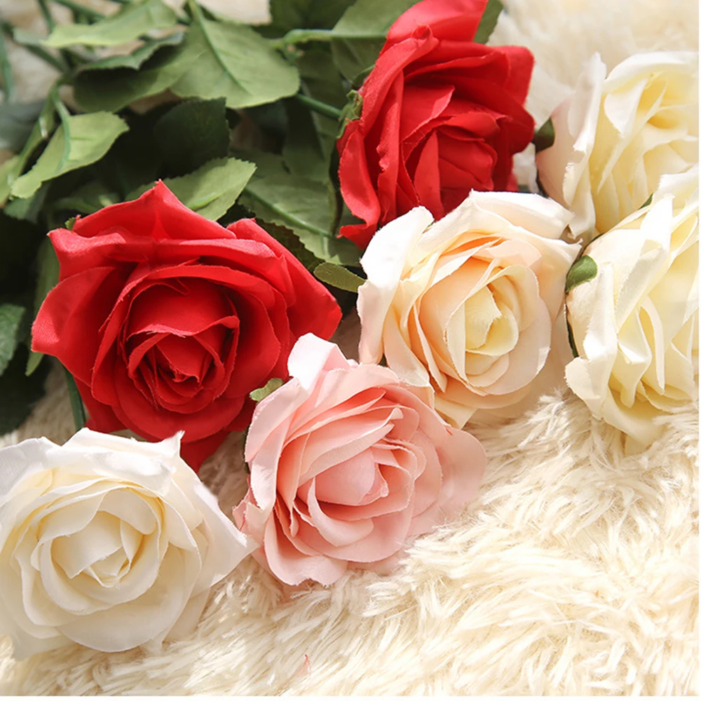 

1PC Latex Rose Artificial Flowers Real Touch Rose Flowers for Home Wedding Decoration Party Birthday Mother's Gift