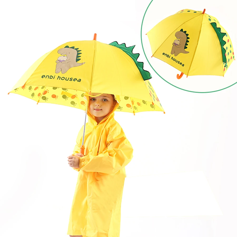 Cute Children Umbrella Windproof Yellow 3d Uv Umberlla ...